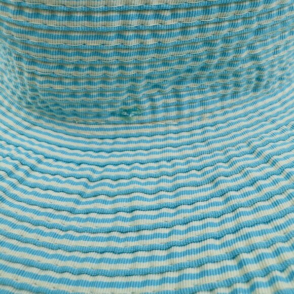 Cappelli White/Turquoise Wide Brim Floppy Packable Bendable Sun Hat Women's - Picture 9 of 10